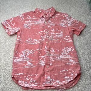 Gap Kids Sherbert Orange Linen Blend Button Up Large